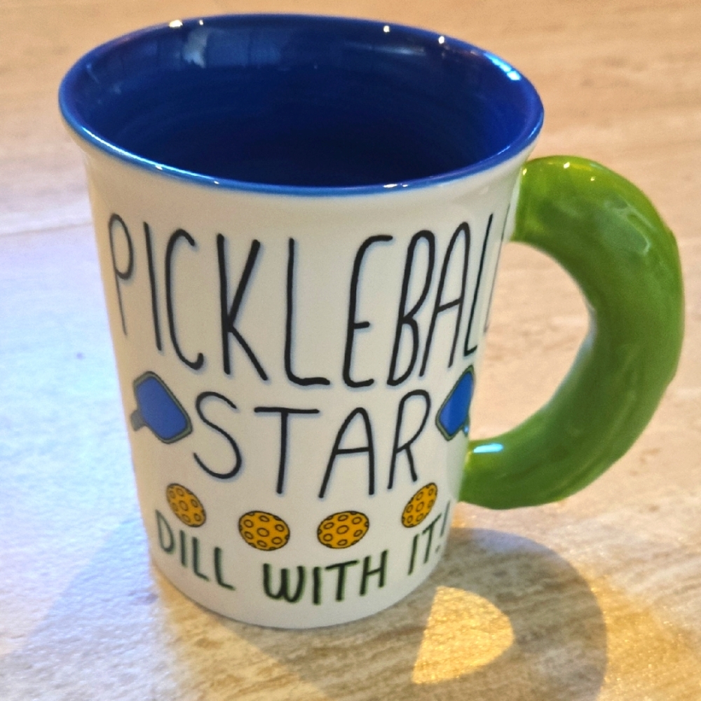 Our Name Is Mud 10 Oz Pickleball Star "Dill With It" Stoneware Mug